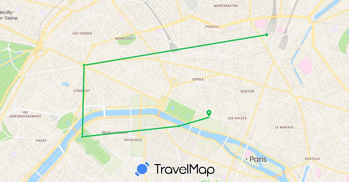 TravelMap itinerary: driving, bus in France (Europe)